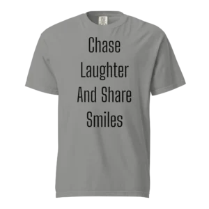 Chase Laughter And Share Smiles T-Shirt | Washed Heavy Tee (Black Ink)