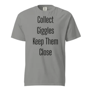 Collect Giggles Keep Them Close T-Shirt | Washed Heavy Tee (Black Ink)