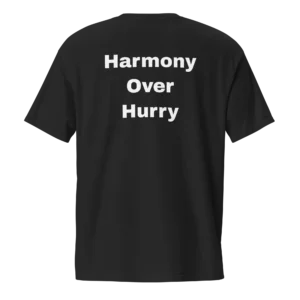 Harmony Over Hurry T-Shirt | Washed Pocket Tee (White Ink)