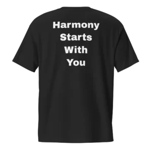 Harmony Starts With You T-Shirt | Washed Pocket Tee (White Ink)