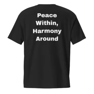 Peace Within, Harmony Around T-Shirt | Washed Pocket Tee (White Ink)