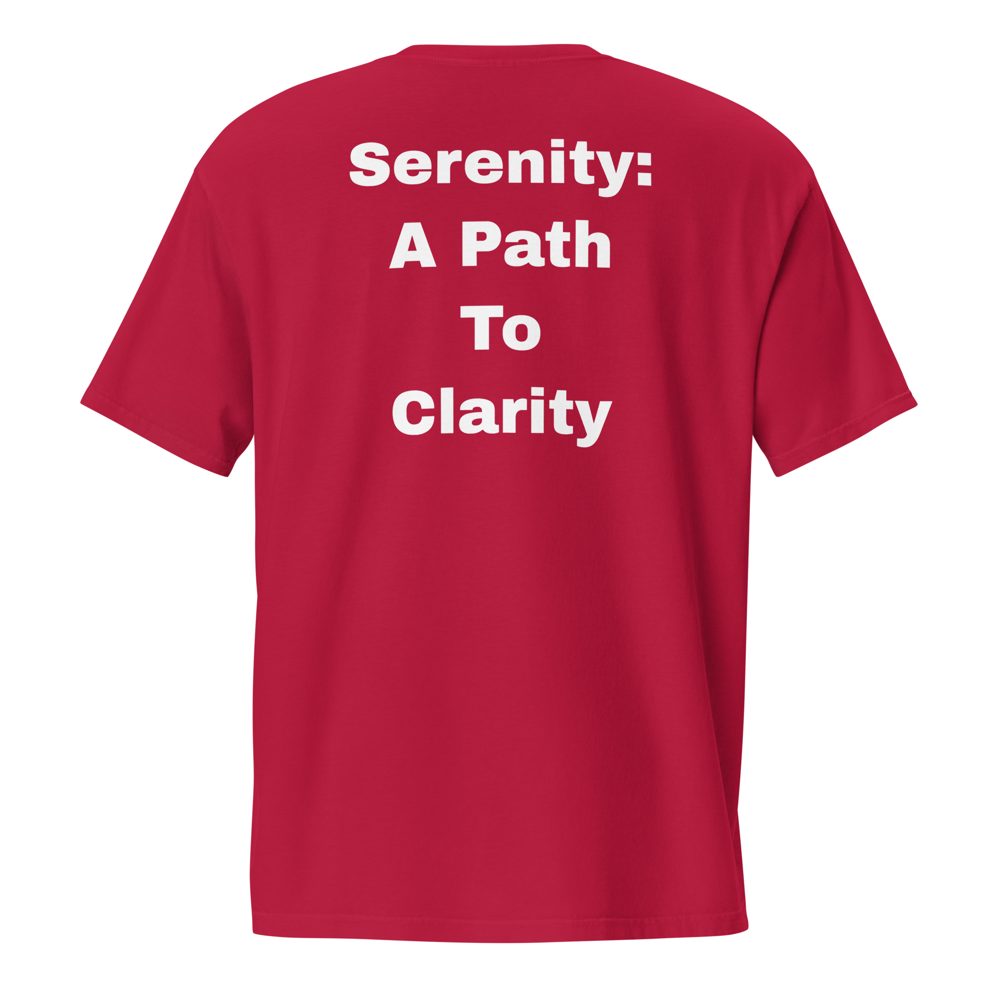 Serenity: A Path To Clarity — unisex-garment-dyed-pocket-t-shirt-red-back-69ba6c98f073e-2.png