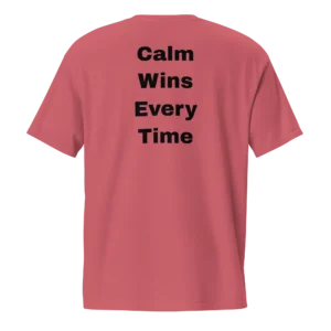 Calm Wins Every Time T-Shirt | Washed Pocket Tee (Black Ink)