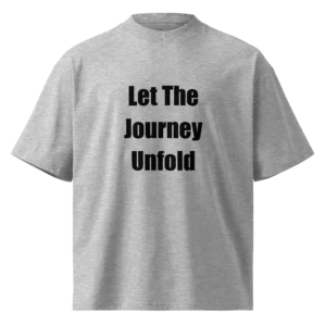 Let The Journey Unfold T-Shirt | Organic High-Neck Oversize (Black Ink)