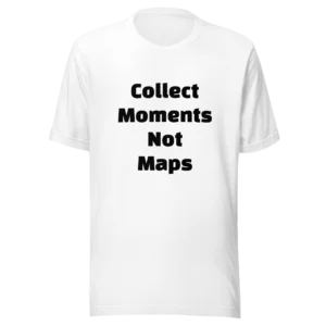Collect Moments Not Maps T-Shirt | Eco Staple Tee (Black Ink)