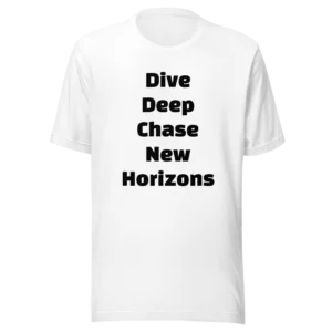 Dive Deep Chase New Horizons T-Shirt | Eco Staple Tee (Black Ink)