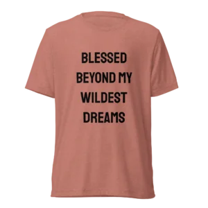 Blessed Beyond My Wildest Dreams T-Shirt | Tri-Blend Comfort Tee (Black Ink)